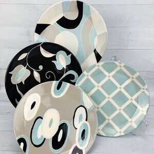 Jill Rosenwald Arte Y Barro Handcrafted Stoneware Unique Lunch Snack Plate Set 4